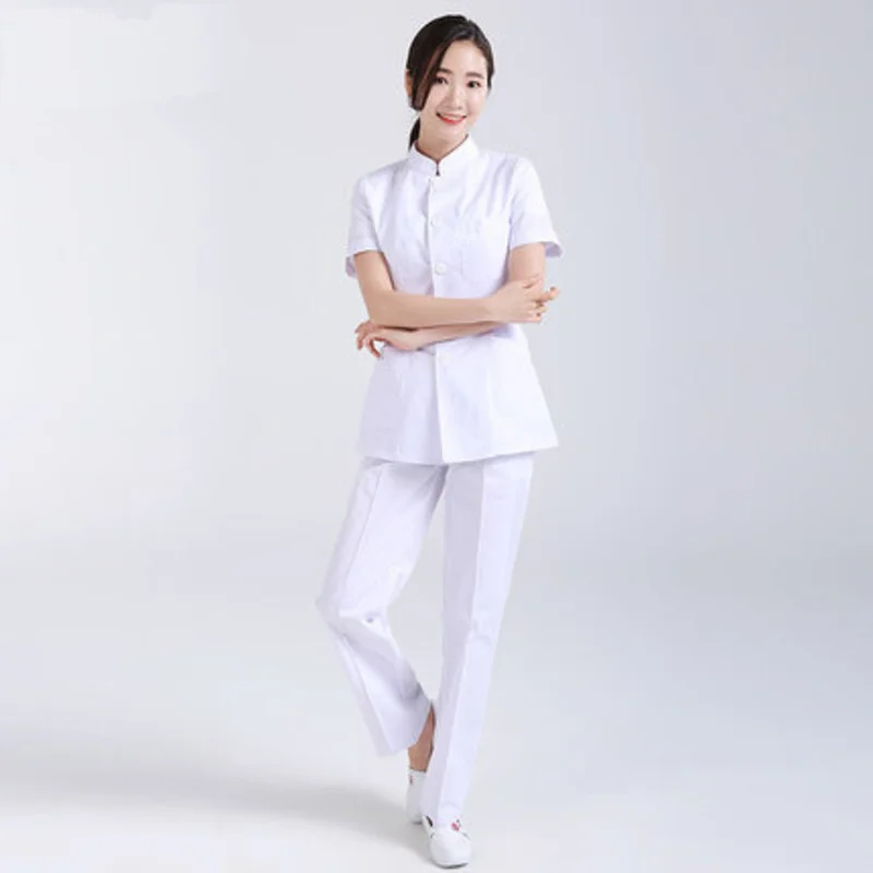 

Nurse clothing split suit nurse clothing suit female summer short-sleeved stand-up collar yuesao doctor beauty salon dental work