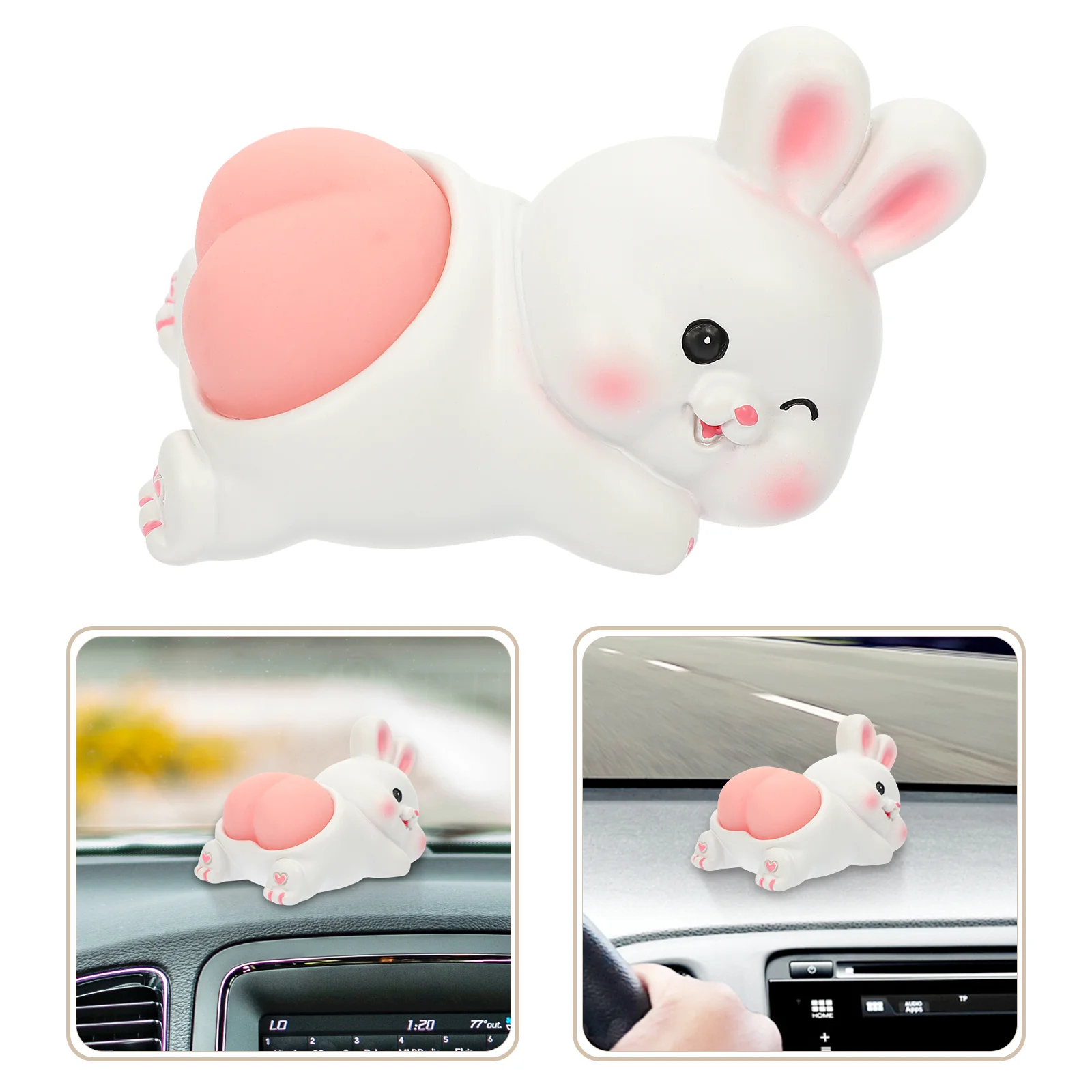 

Rabbit Year Figurinemini Animal Figurines Bunny Gift Chinese New Birthday Decor Squeeze Zodiac Hand Favor Party Stress
