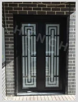 12 Gauge Solid Steel Door Driveway Gate Residential Home Courtyard Wrought Iron Double Front  Apartment Community