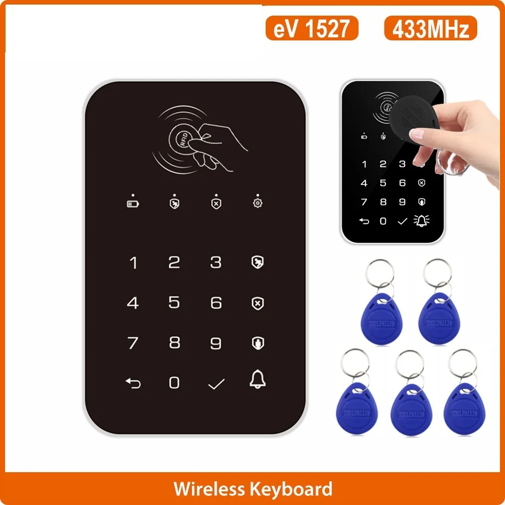 Беспроводная сенсорная клавиатура 2023 433 МГц, 5 шт., RFID-карта, Arm или Disarm, клавиатура с паролем для умных фотографий Tuya