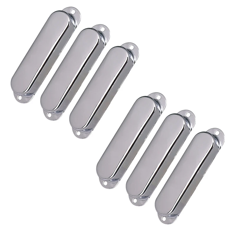 

6Pcs Chrome Metal Sealed ST Strat Guitar Pickup Covers For Stratocaster