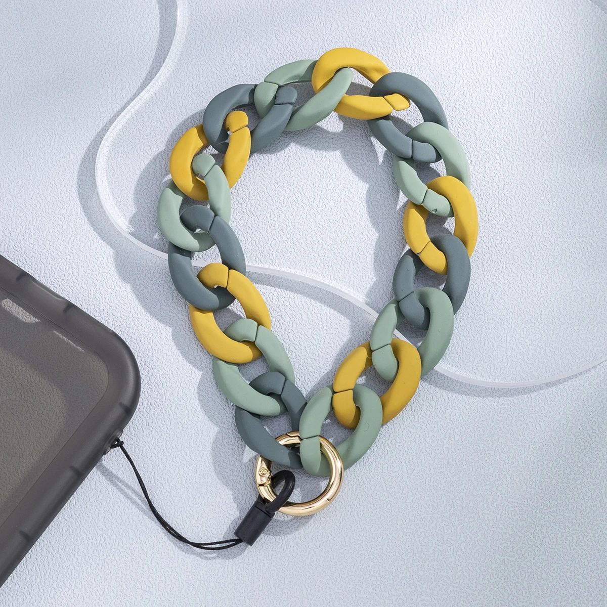 Модная Милая акриловая цепочка с бусинами для мобильного телефона подвесной