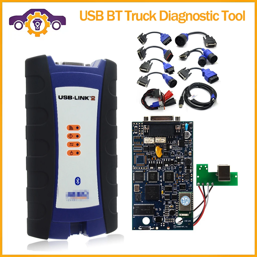 

2023 NEX-IQ-2 USB Link N2 125032 Bluetooth OBD2 Truck Diagnostic Tool For Volv-o ISUZ-U NE IQ2 Heavy Duty Diese-l Truck Scanner