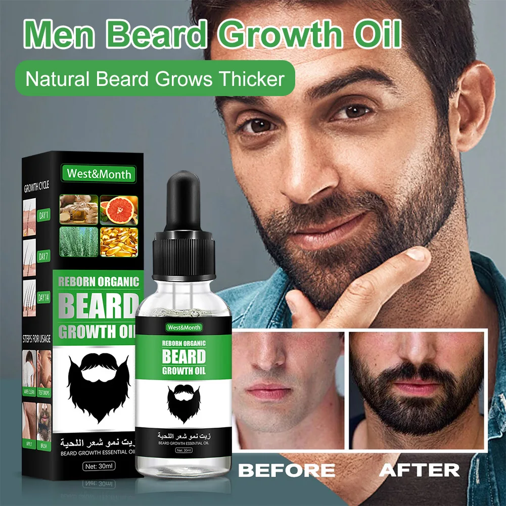 Масло для роста бороды для мужчин, 30 мл, натуральное, делает бороду гуще и длиннее, усилитель усов, увлажняющая сыворотка