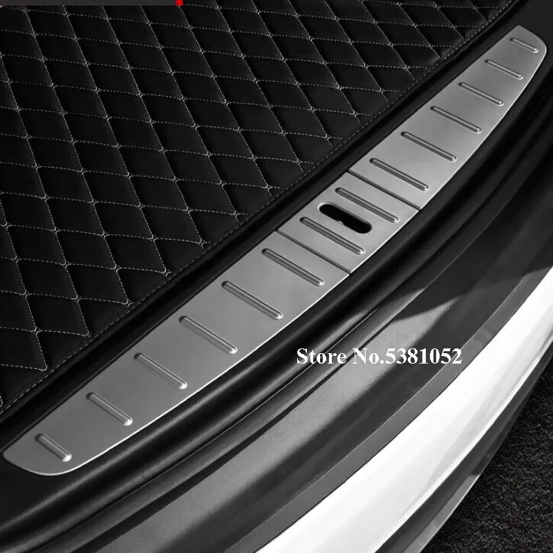 

Защита для заднего бампера в багажник автомобиля Tesla Model X 2016 2019 2020, Накладка на порог, задняя защитная педаль, автомобильные аксессуары