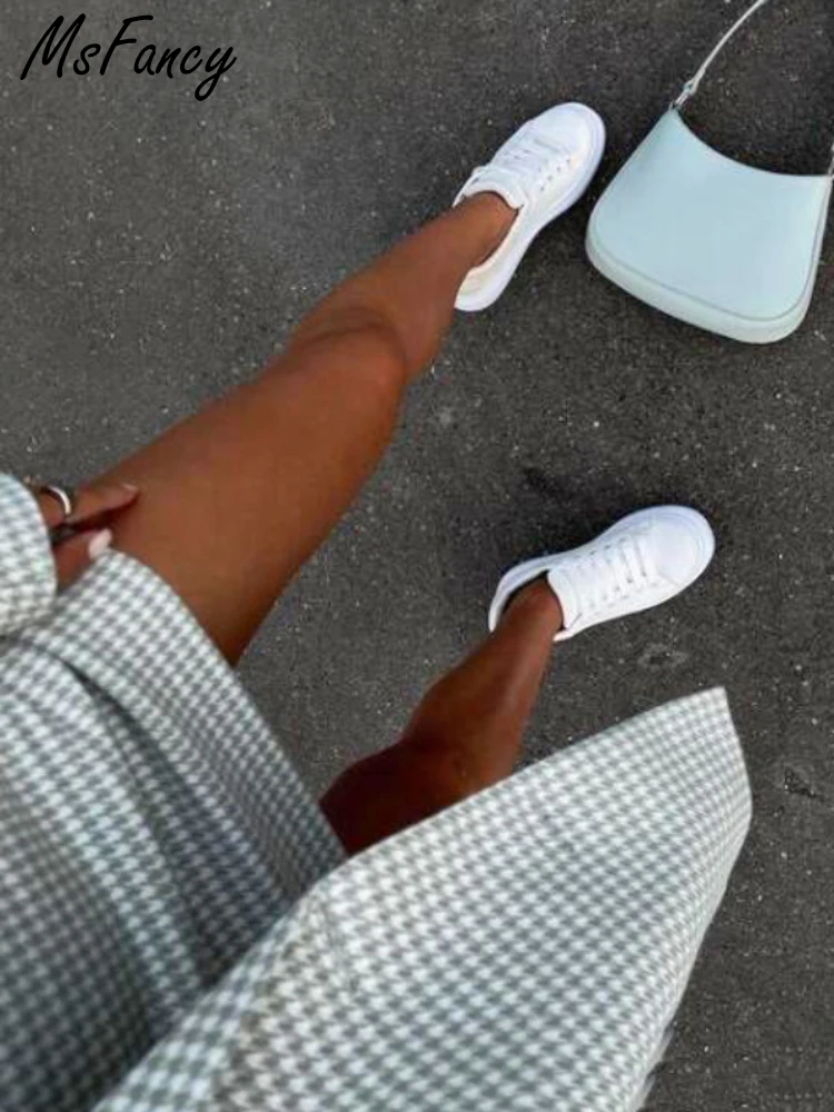 Женский элегантный двубортный Блейзер-оверсайз с высокой талией и мини-юбкой |