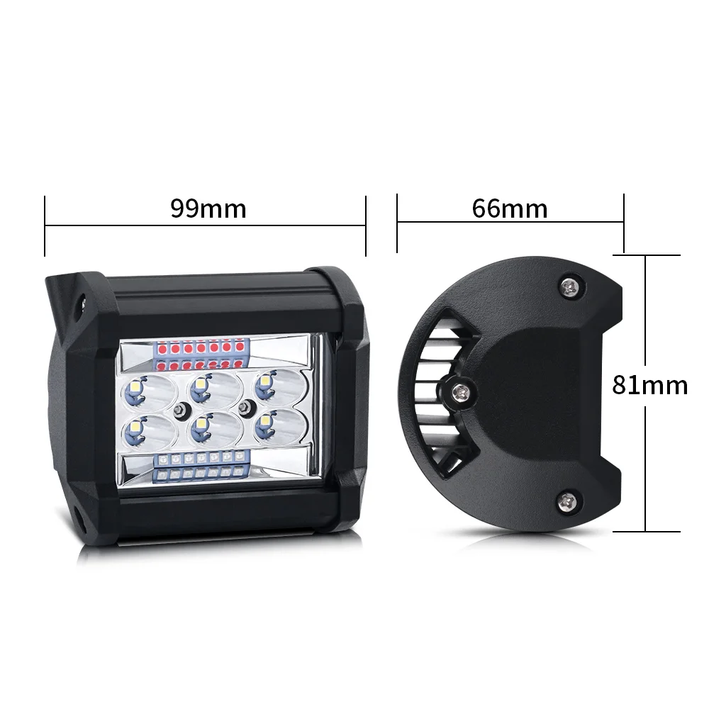 Светодиодные комбинированные рабочие фары прожектор 36 Вт 60 72 для мотоцикла