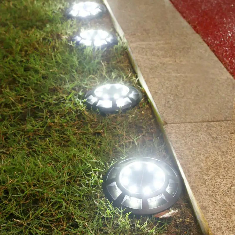 

4pcs Solar Powered Ground Light Waterproof Garden Pathway Buried Lights With 32 LED Lamp For Home Yard Driveway Lawn Road Lamps