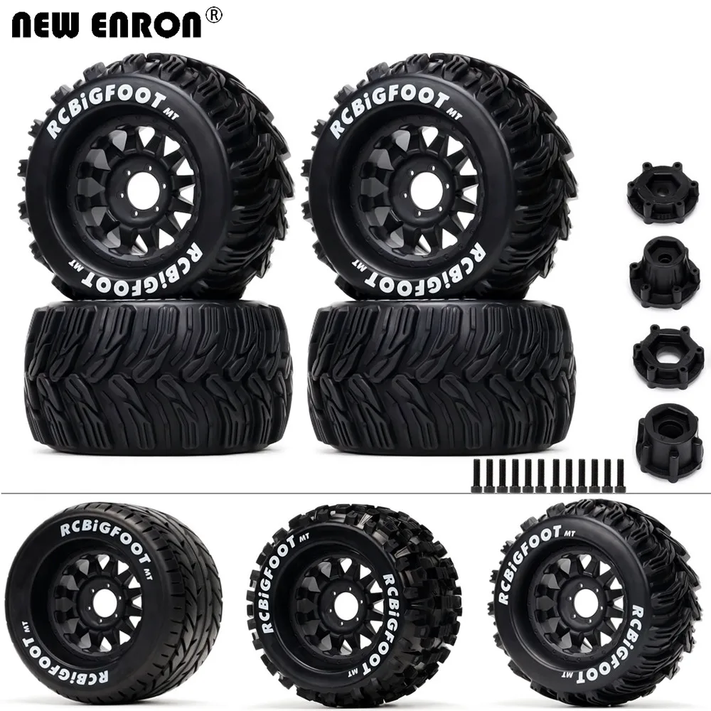 

Bigfoot Monster Rim Tires Plastic + Rubber For 1/8 RC 14mm or 17mm Hex Monster Truck Traxxas SLEDGE Tamiya Arrma HPI SAVAGE