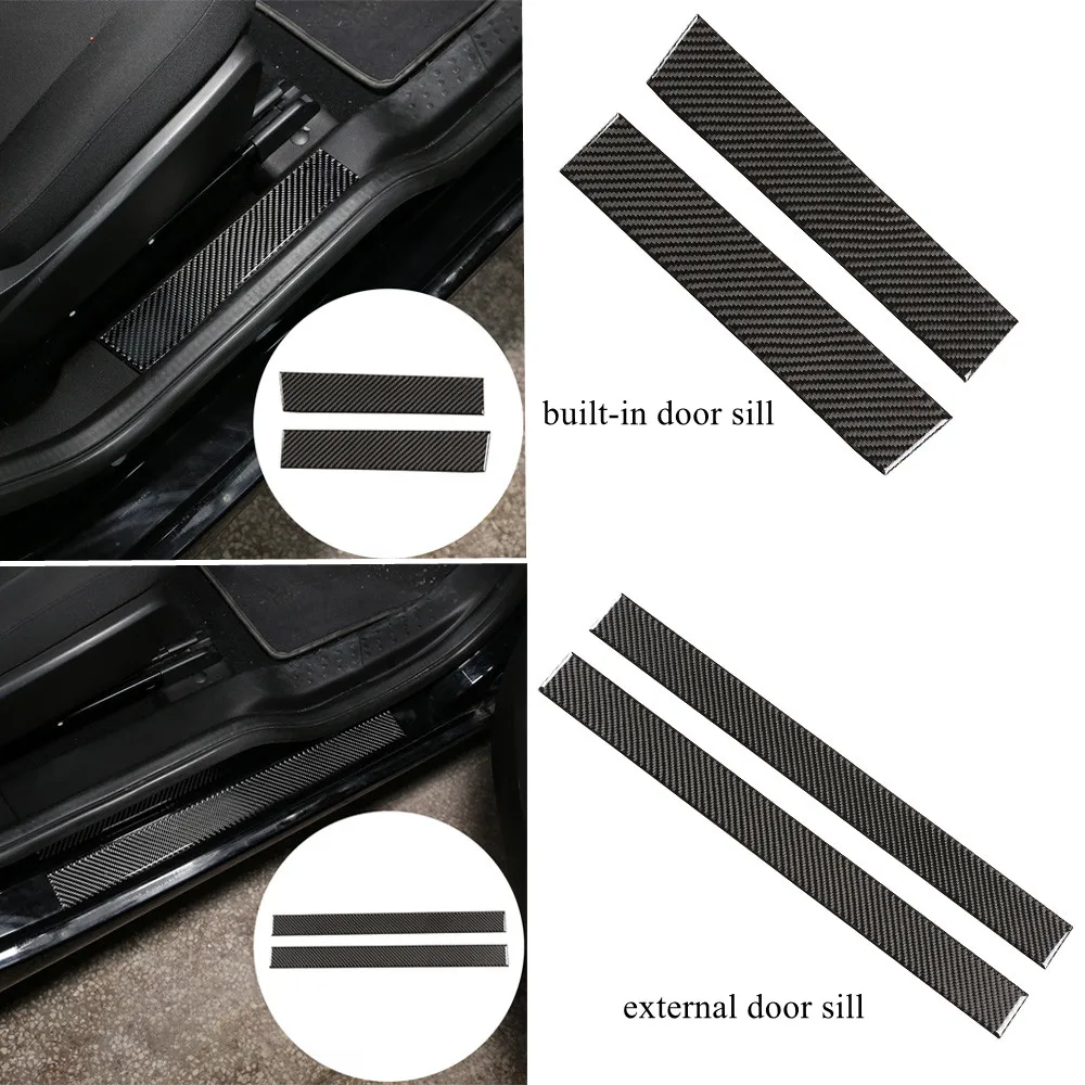 Стильная наклейка из углеродного волокна для защиты порога от царапин Mercedes Benz Smart