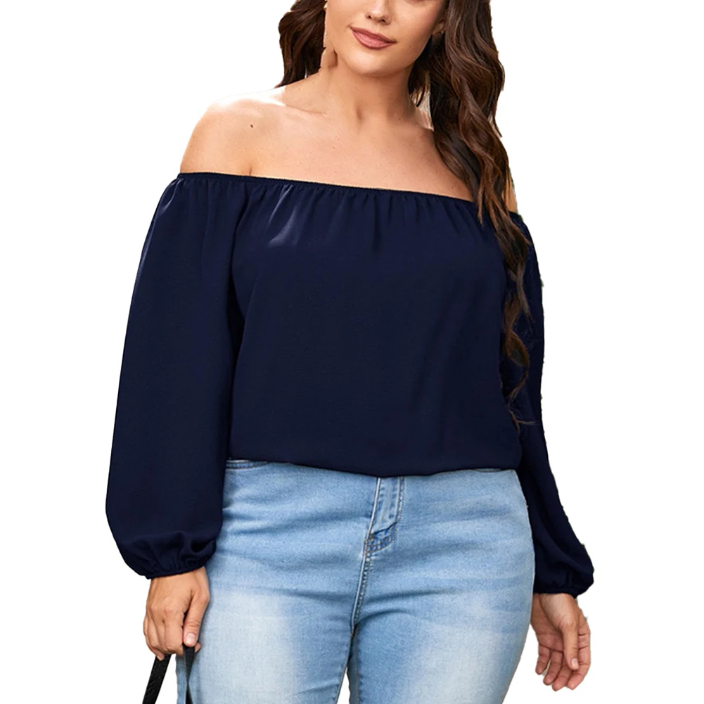 

Футболка с длинным рукавом и открытыми плечами, L ~ 4XL