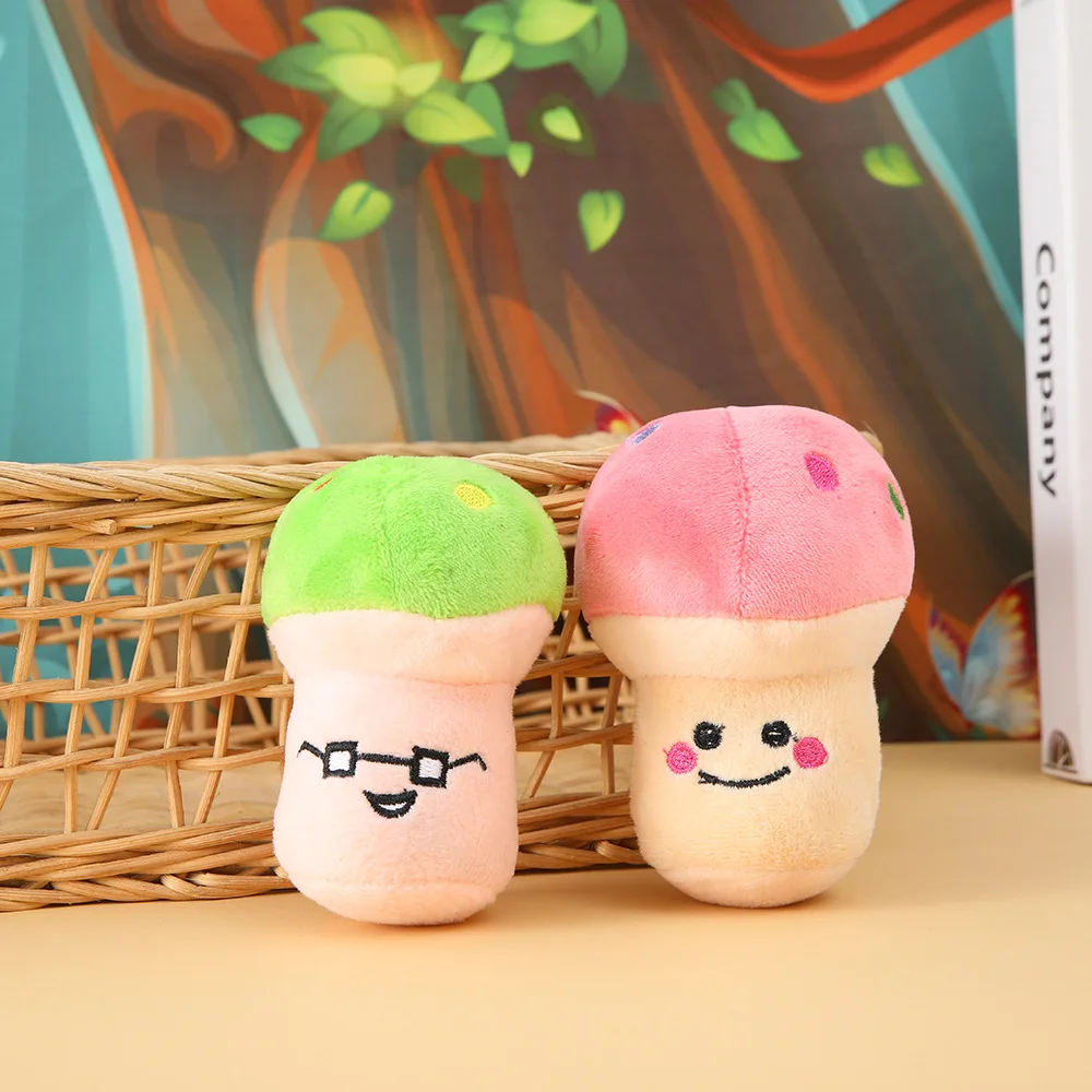 

Plush Pet Dog Squeak Sounding Toys Simulated Mushroom Shaped Teeth Cleaning Bite Resistant Chew Toys Dog Training Pet Supplies