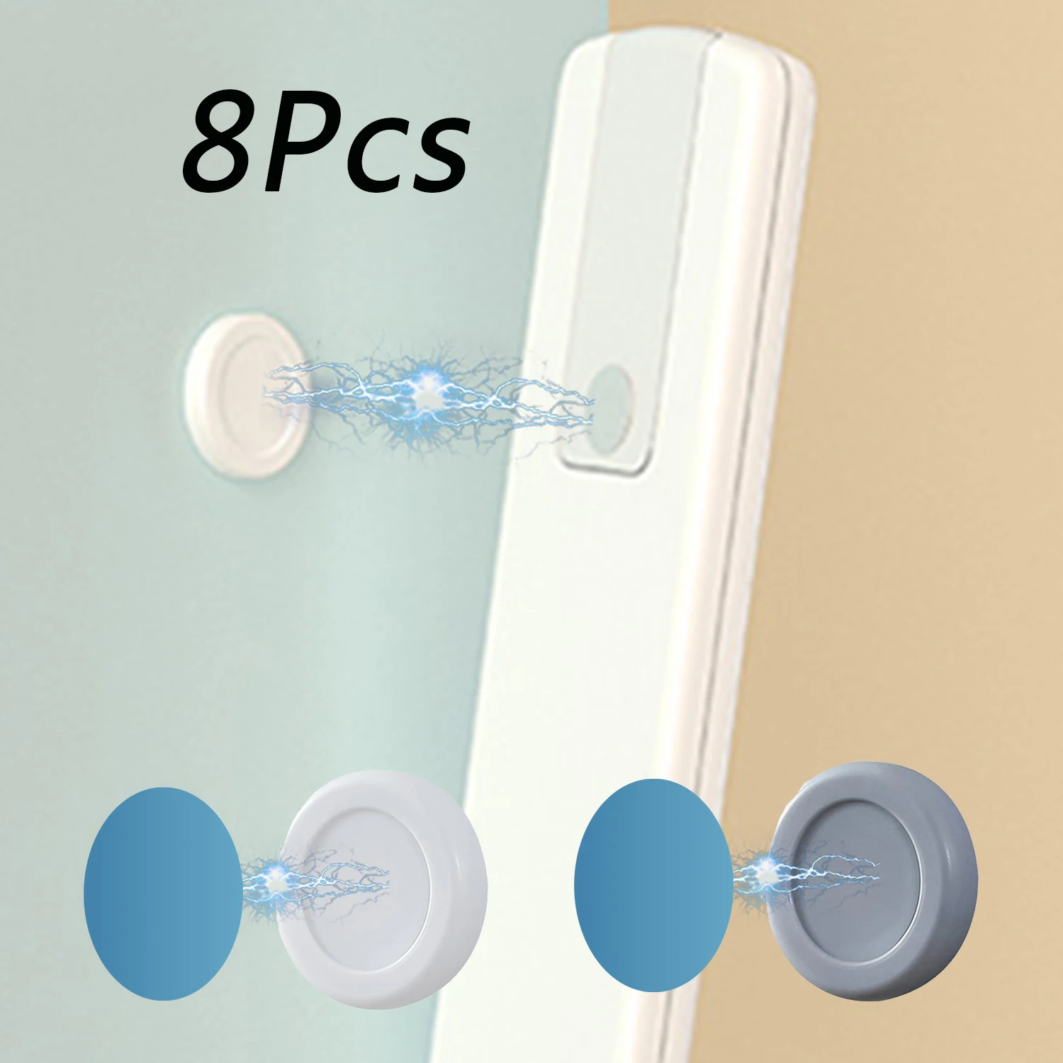 

8Pcs Magnetic Hooks Wall Mount Strong Magnet Holder Hook for Fridge Sticker Remote Control Storage Holder Home Organizer Hooks