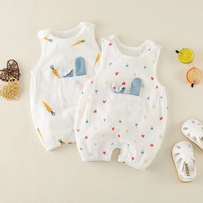 

Newborn Baby Jumpsuit Printed Casual Long Short Sleeve Baby Boy Girl Clothes Spring Summer