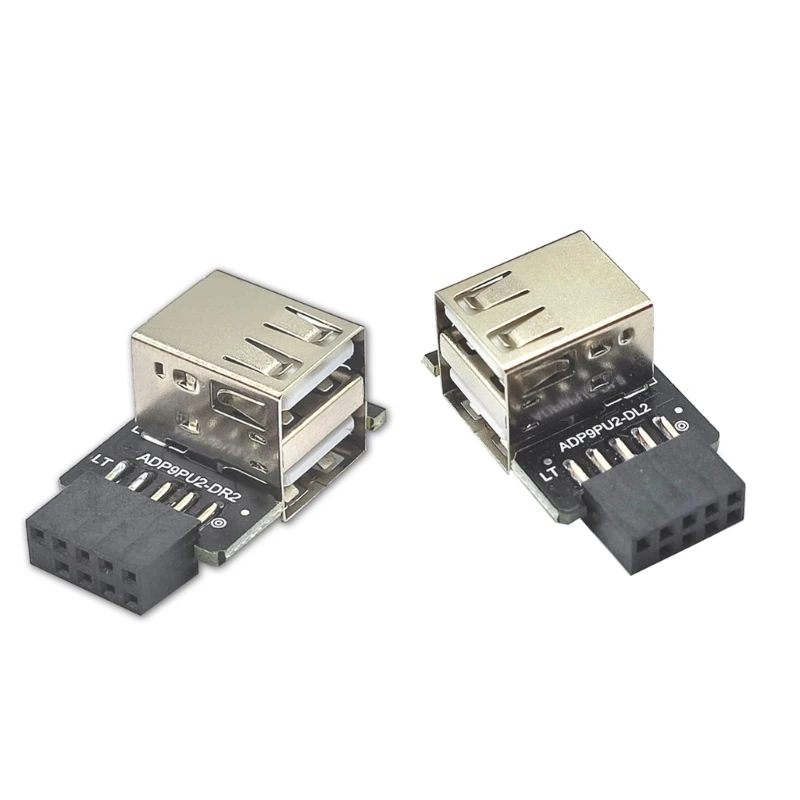

9Pin to USB Adapter USB Connector Internal Motherboard 9pin Female to 2 Ports USB2.0 Type A Female Connector Riser Drop Shipping