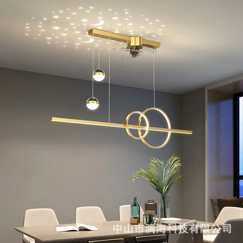 

Лампа-вентилятор для столовой, Роскошный дизайнерский потолочный вентилятор XINGX в Звездном стиле, лампа-вентилятор для гостиной, столовой, ...