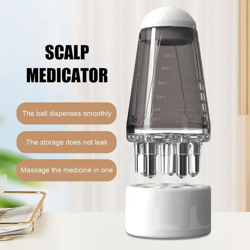 Applicator With Roller Ball For Hair Scalp Care Essential Oil Liquid Guiding Massager Comb