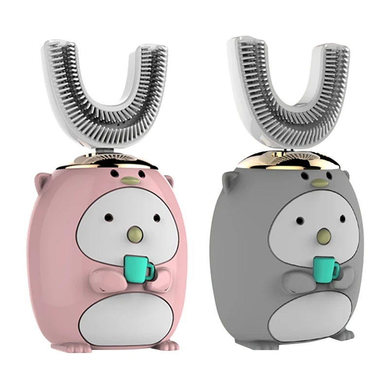 

1Pcs Children's Smart Ultrasonic Electric Toothbrush Silicone U Shaped Kids USB Rechargeable Cordless Toothbrush