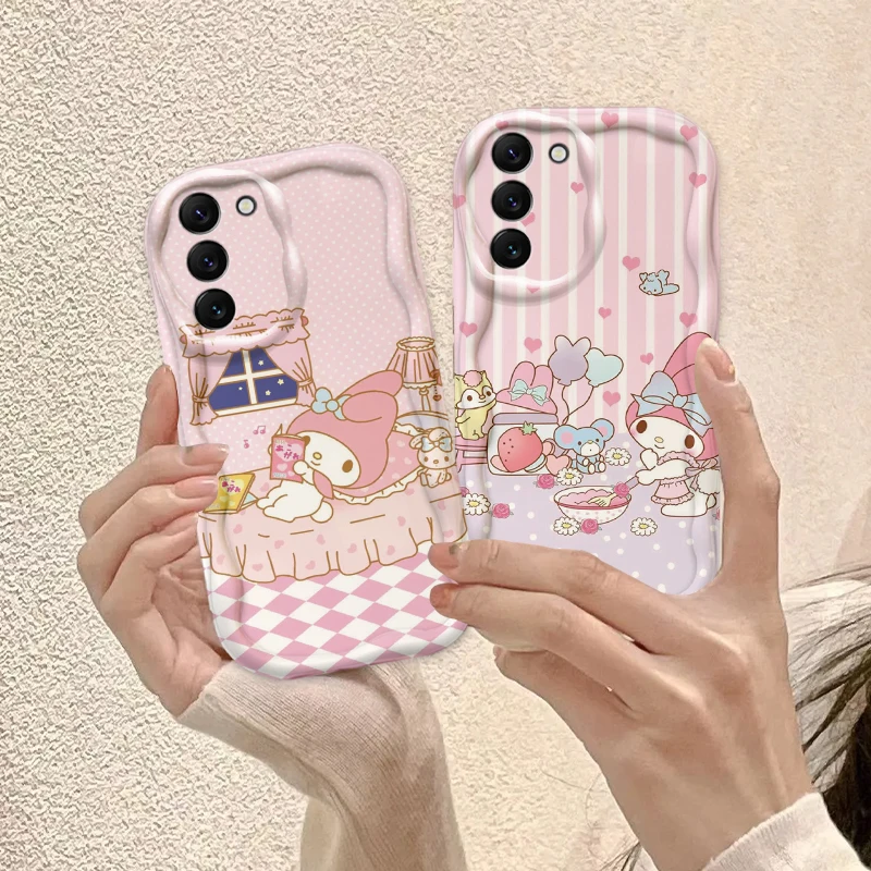 Милый чехол My Melody для S21 S23 S24 Ultra Plus FE A55 A35 A25 A05S A54 A53 A52 A33 A32