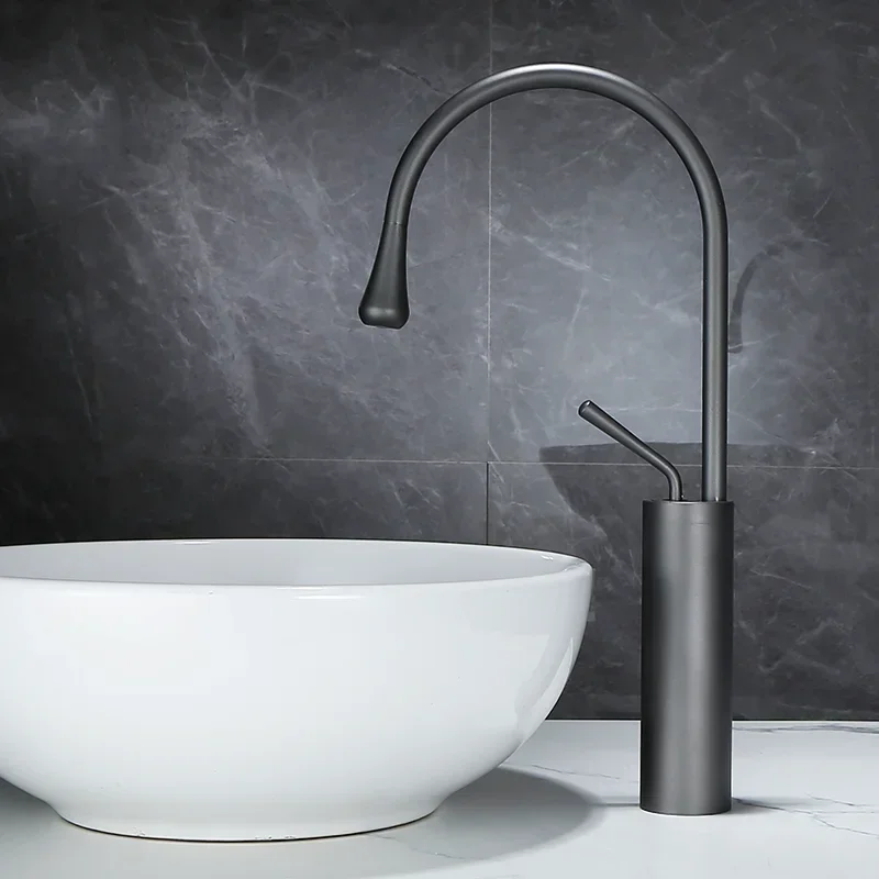 Матовый Золотой смеситель для ванной комнаты раковины горячая и холодная черная