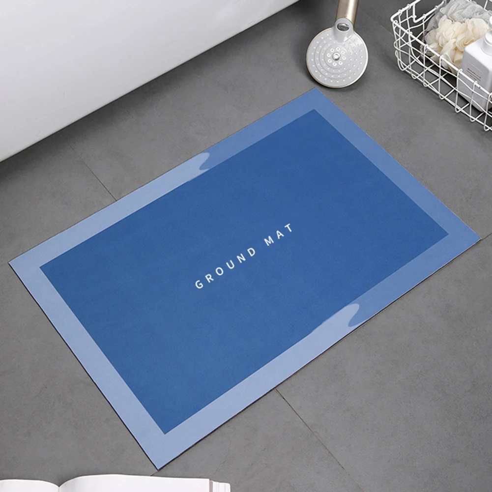 

40x60cm Absorbent Bath Mat Rubber Bathroom Toilet Rug Non-slip Entrance Doormat Floor Mat Crystal VelvetQuick-Drying Carpet