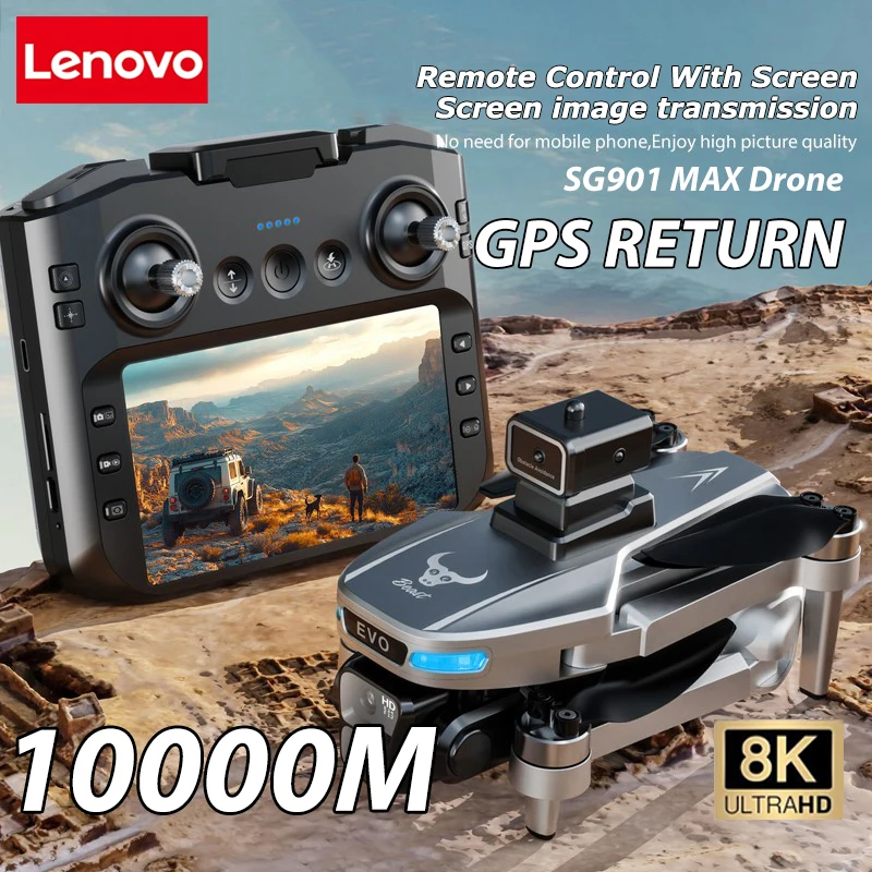 Фото Дрон Lenovo SG901 MAX GPS, профессиональный, 8K, для аэрофотосъемки, с функцией обхода препятствий, большим экраном на пульте управления, складной, с бесщеточными двигателями №2