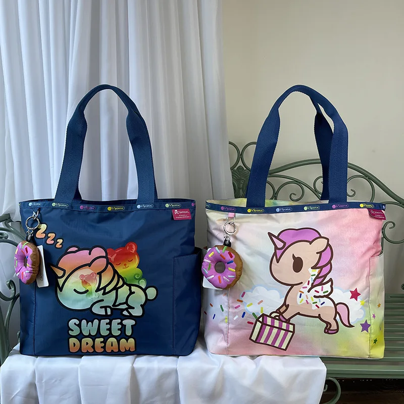 

Lesportsac Kawaii мультфильм новая сумка большой емкости Наплечная Сумка Удобная дорожная сумка-тоут Компьютерная сумка