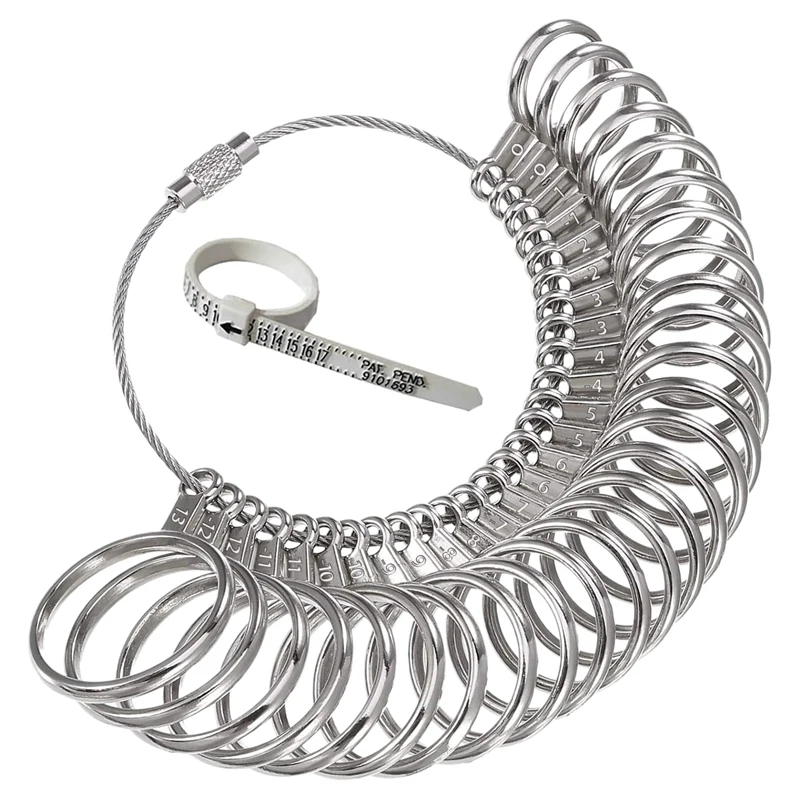 

0-13 Ring Sizer Measuring Tool Set Metal Ring Sizers Metal Ring Gauges Finger Sizer & Ring Mandrel