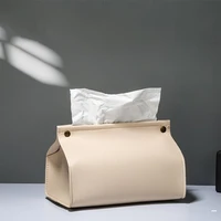 portable faux leather tissue box car tissue box home decor living room bedroom kitchen desktop large storage box easy to life