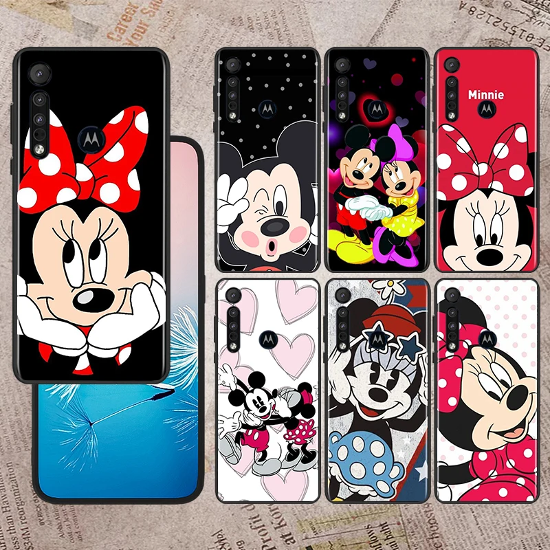 

Disney Cartoon Mickey Minne For Motorola Moto G60S G60 Edge 20 E20 E7i E6i E6S G9 G8 Plus G Power One Fusion Black Phone Case