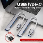 Концентратор USB 3,0, 4 порта, мультиразветвитель, док-станция OTG, адаптер Type C на USB 3,0, концентратор для Huawei, Xiaomi, Macbook Pro Air, компьютерные аксессуары