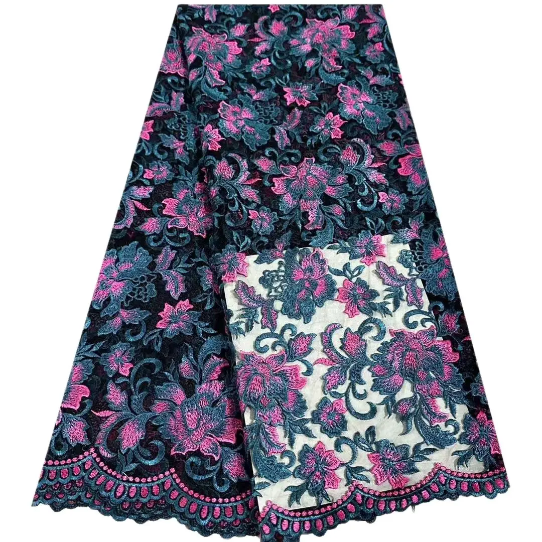 

african kente organza 3d floral jacquard materials embroidered voile lace women dresses beaded fabric 5 yards