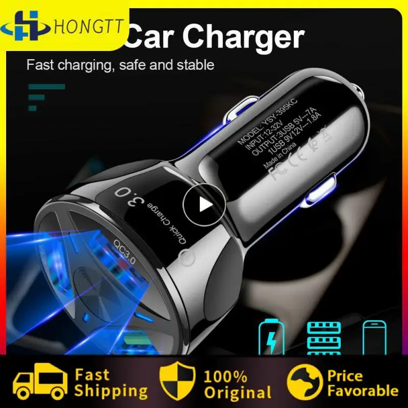 

Fast Car Charger Quick Charge Cigarette Lighter Usb Port For Samsung IPhone Huawei HTC Universal Socket Adapter Interior Parts