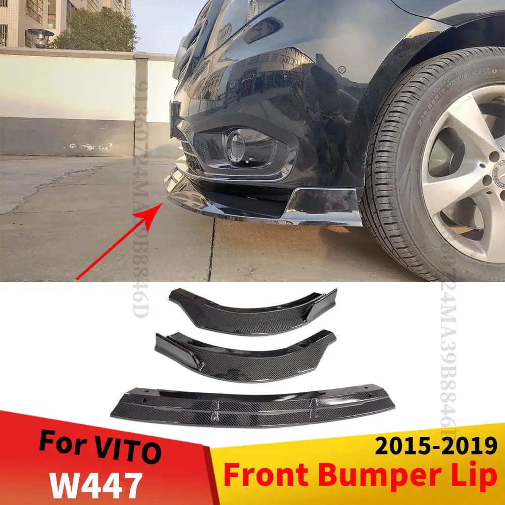 

Комплект из углеродного волокна для защиты переднего бампера, губ, подбородка, кузова, протектор, отделка для салона Mercedes W447 Benz VITO 2015-2019, разд...