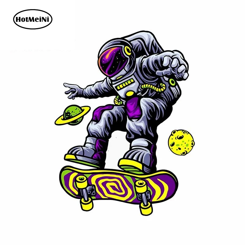 

13cm x 9.9cm for Skateboarding Astronaut Car Sticker Bumper Air Conditioner Waterproof Decal Personality Decoration