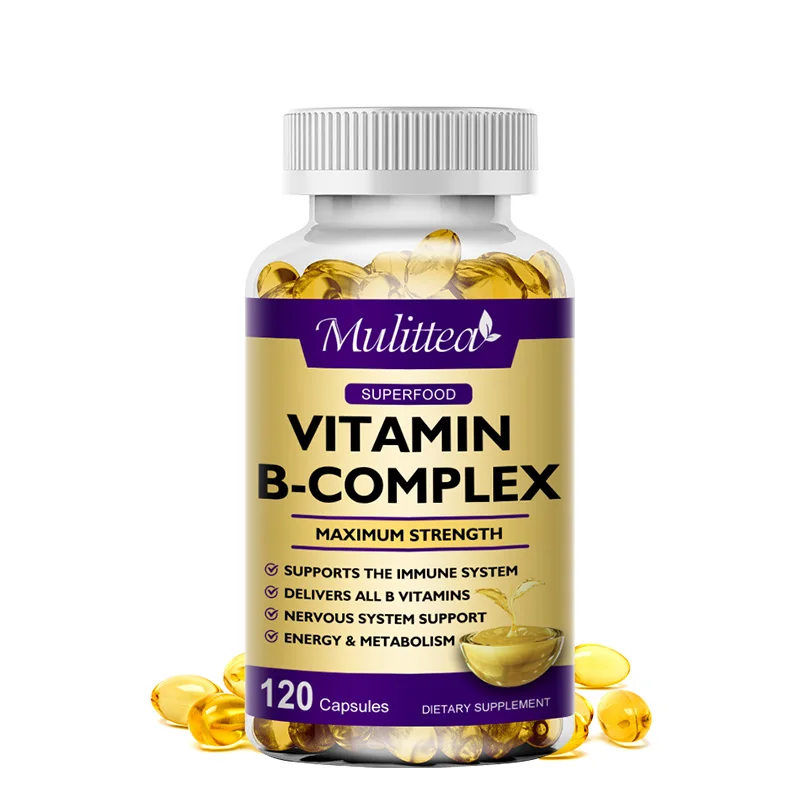 

Mulittea Vitamin B Complex Capsule B12 Folic Acid Biotin Reduce Stress Better Moods Nervous System Health Energy Supplement