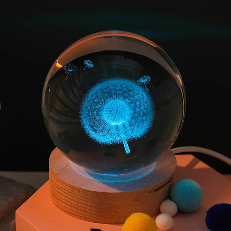 

3D Model of Crystal Ball, with Led Lamp Stand, Glass Ball Gifts, Educational Toys, Home Office Decor, Solar System Sphere