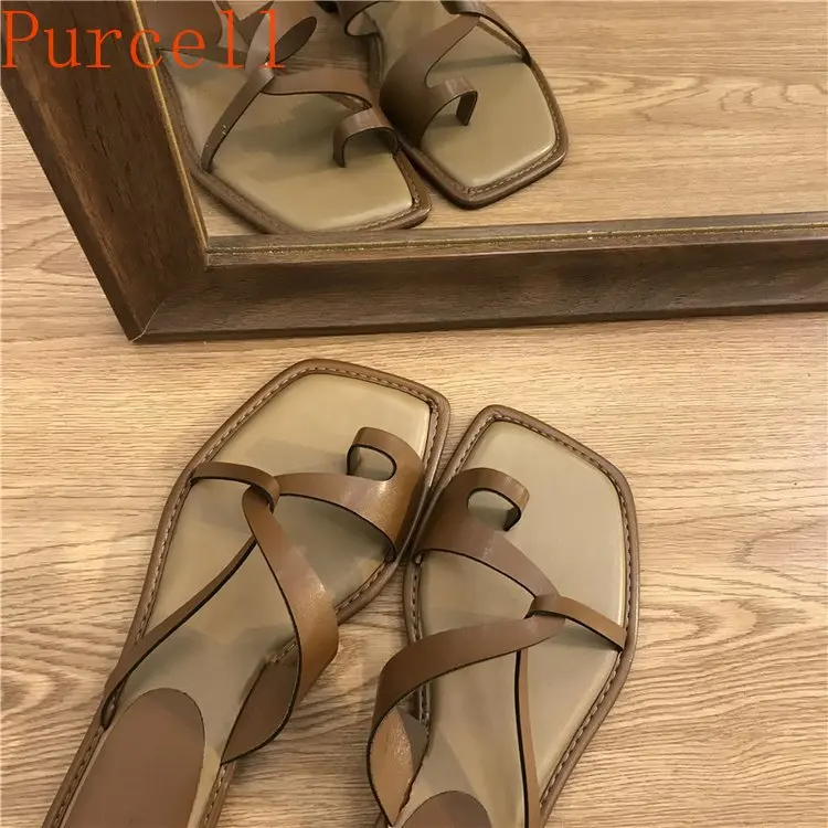 2023 new women's sandals summer clip toe slippers outdoor fashion flat bottom casual non-slip sandals