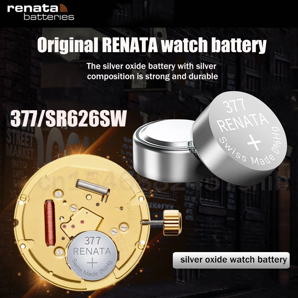 10 шт. 100% Renata 377 SR626SW AG4 LR626 1 55 в оксид серебра батарея для часов SR66 V377 швейцарская
