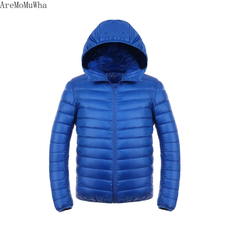 2022 New Autumn Winter Lightweight Down jacket Men's Genuine Hooded Oversized Lightweight Short Fit Coat for Middle aged Youth