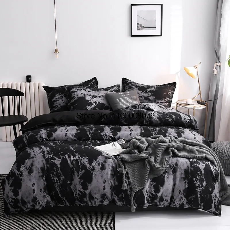 

Stone Duvet Cover Set Leopard Swallow Geometric Print Luxury Black Bedding Set Pillowcase Quilt Cover Funda Edredon 200X200 King
