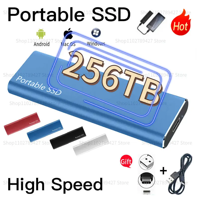 

256TB Hard Drive Disks TYPE-C Compatible USB 3.1 High Capacity Portable Solid State Drives For PC Laptop Computer Storage Device