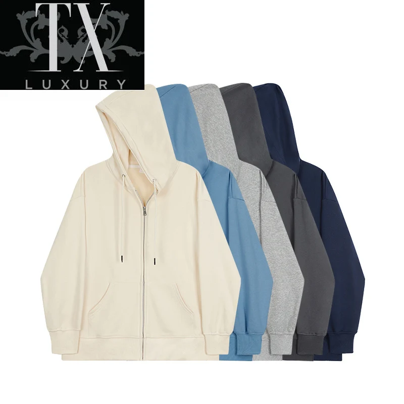 

Women Couple Hoodies Cotton Tracksuit Sports Sweatshirt Autumn Fashion Zipper Pocket Casual Loose Solid Jumper