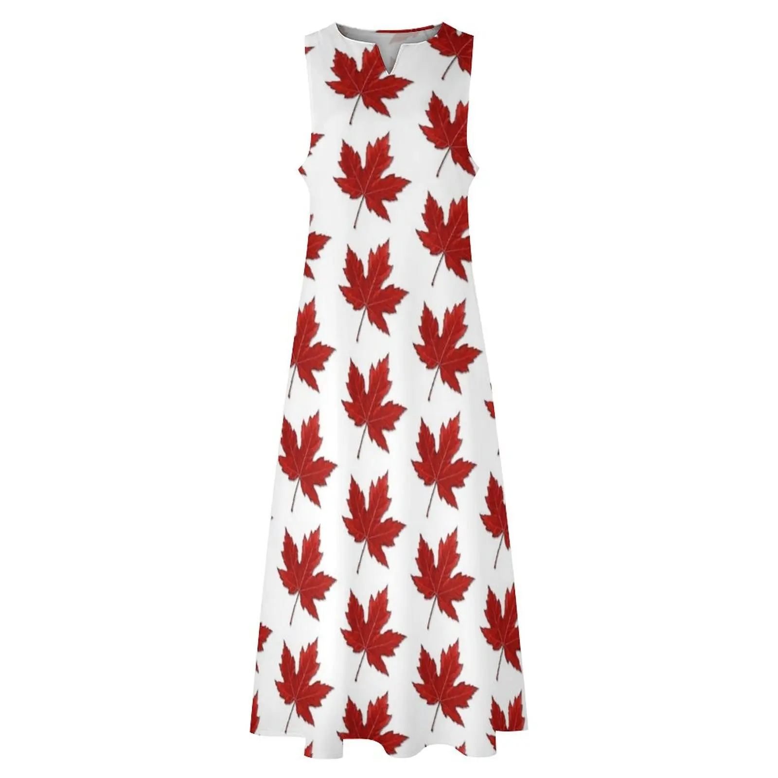 Длинное платье с кленовым листом и канадским флагом женская одежда женские