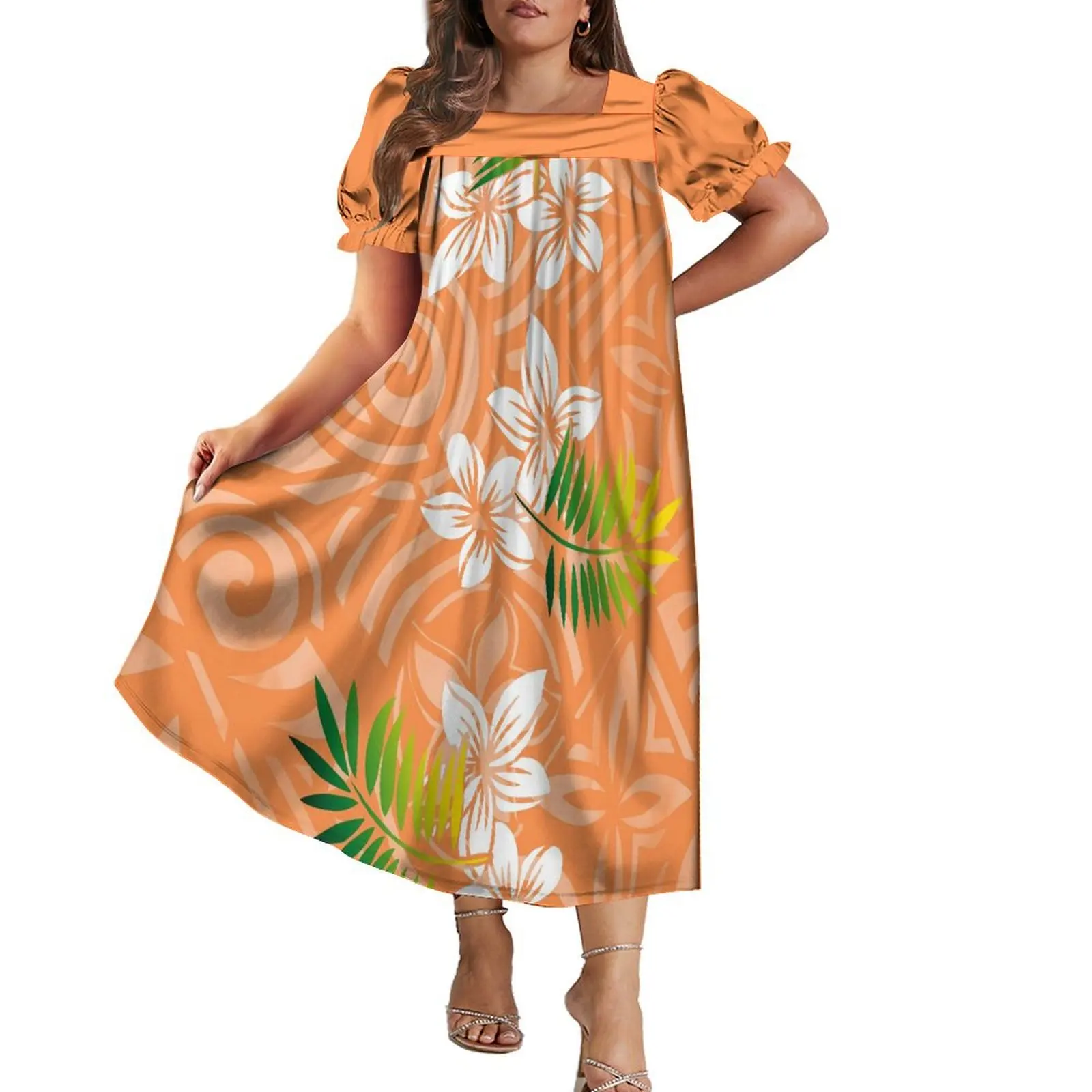 Летний стиль женское платье Mumu стильная юбка с квадратным вырезом дизайн на