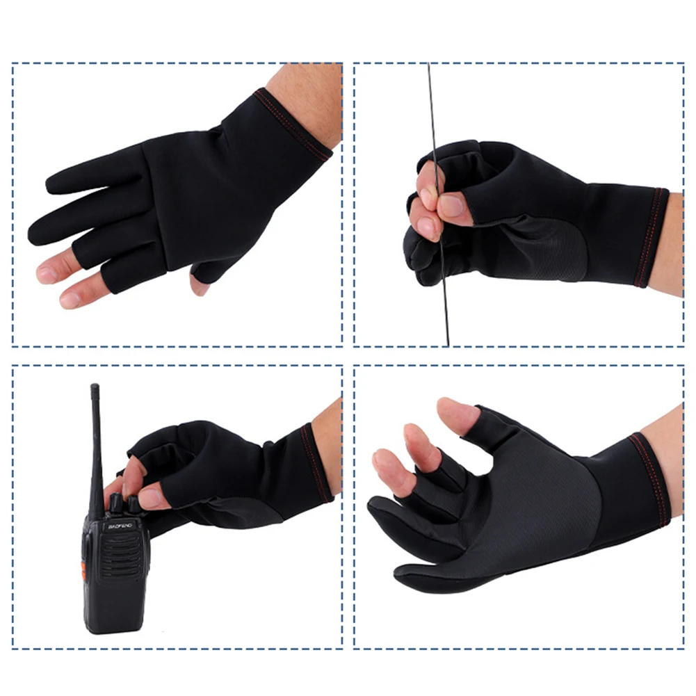 1 пара Нескользящие рыболовные перчатки с 3 пальцами | Спорт и развлечения