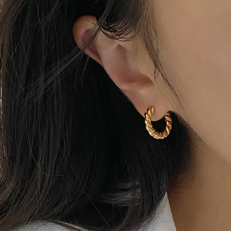

New Arrival Minimal Glossy Metal Round Trendy Circle Earrings For Women Fashon Sweet Metal Jewelry Gift