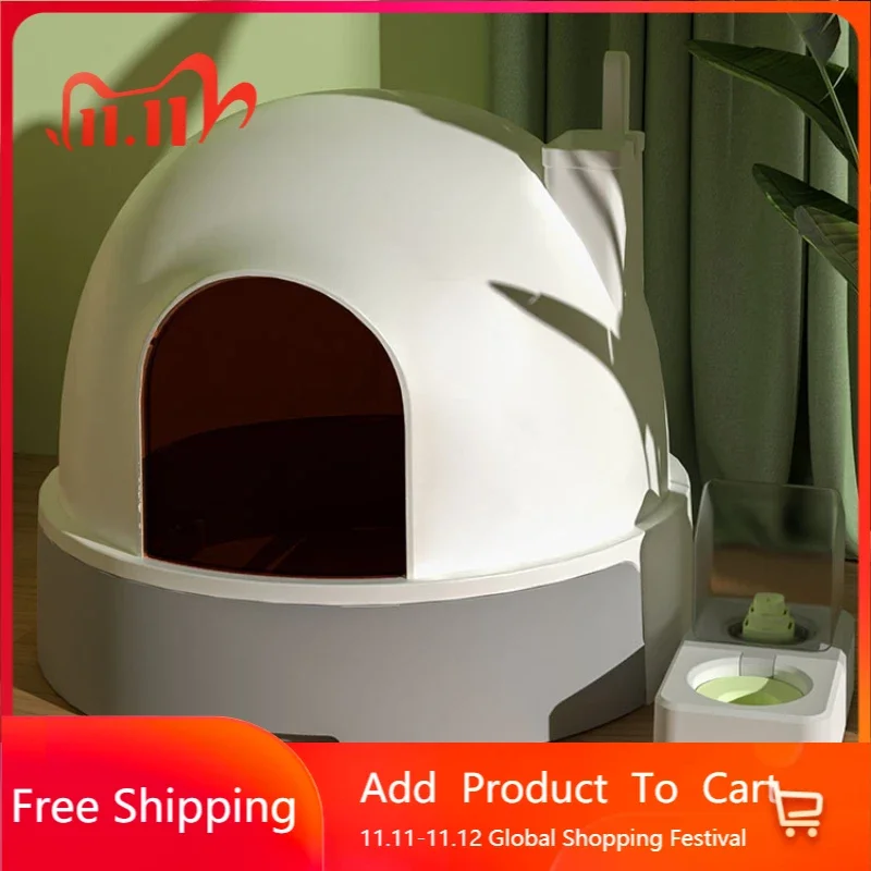 

House Drawer Cat Bedpans Sandbox Enclosed Big Deodorization Cat Bedpans Leak Proof Bathroom Clean Kattenbak Pet Products QF50CB