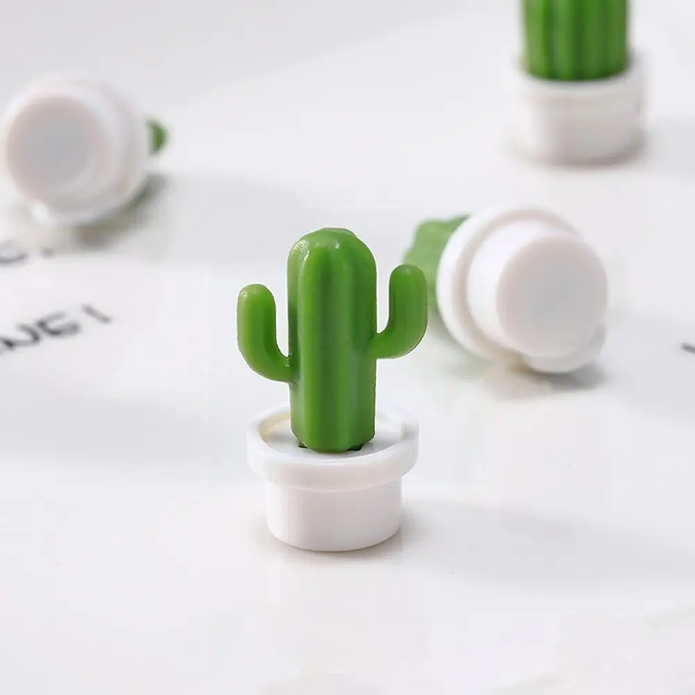 

6 Creative Cute Green Plant Cactus Refrigerator Stickers Decorative Buckle Magnet Accessories Magnetic Message Stickers Fix T2K4