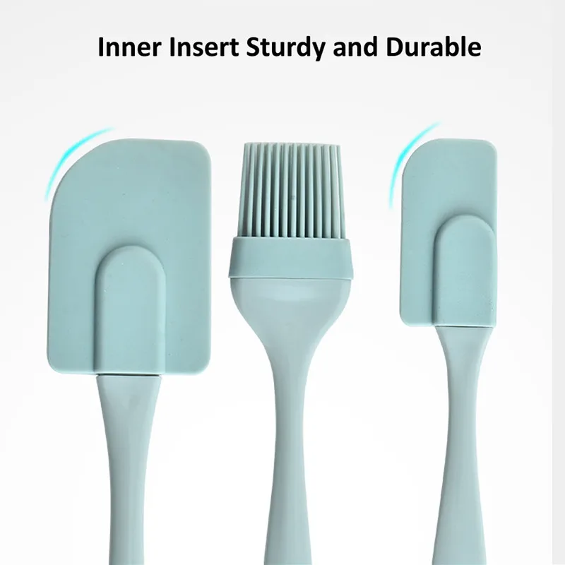 

3PCS/Set Cream Scraper DIY Bread Cake Butter Spatula Mixer Oil Brush Kitchen Baking Tool Silicone Spatula Non-stick Kitchen